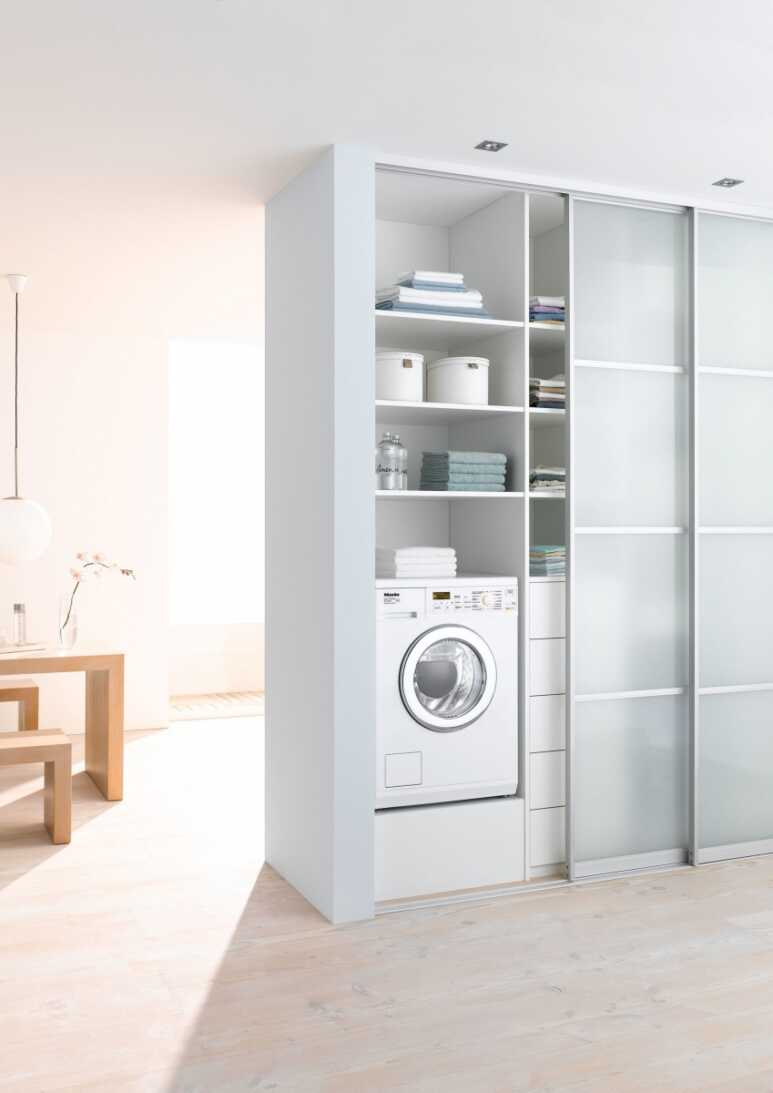 Pocket laundry door with frosted glass panels to provide extra privacy