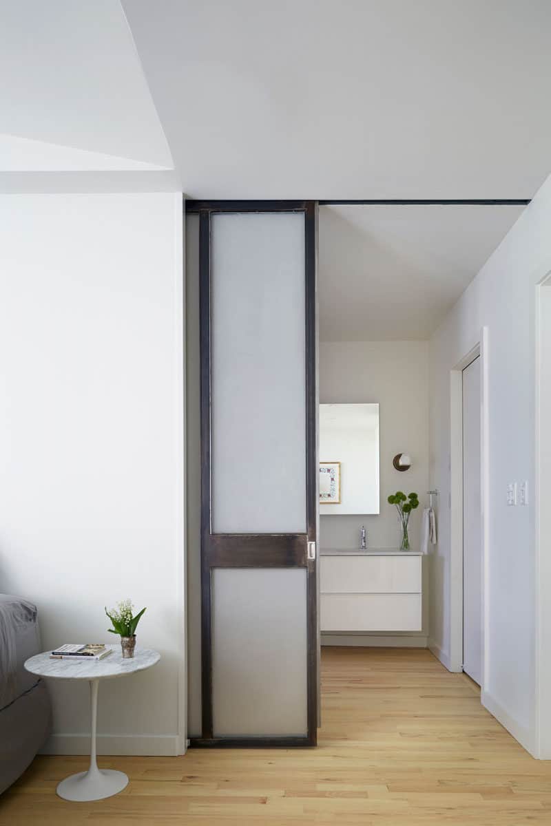 The pocket style of bathroom doors has a good side despite its small size